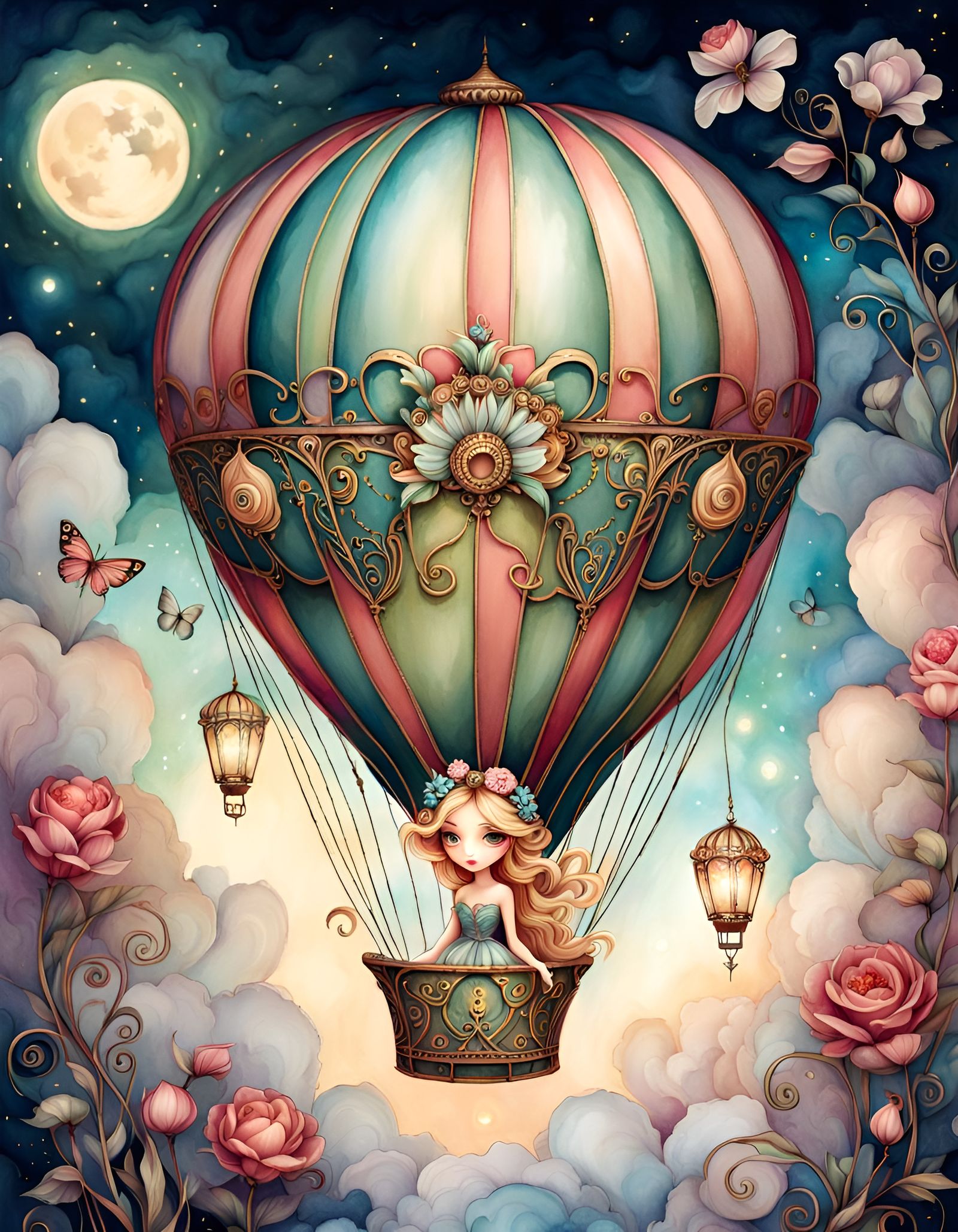 Fantasy Fairy in Shabby Chic Balloon
