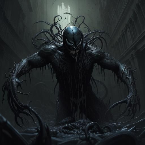 Horrific Venom Illustration in Gustave Doré Style