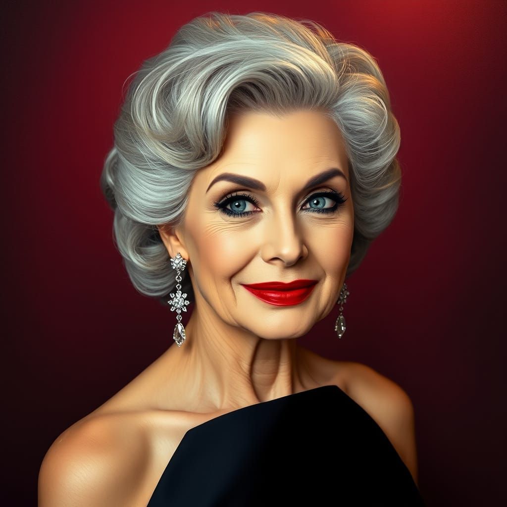 Elegant Woman in Classic Hollywood Glamour Style