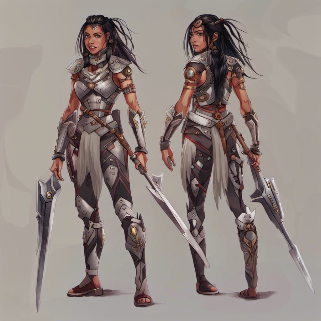 Futuristic Warrior Woman: A Digital Rendering