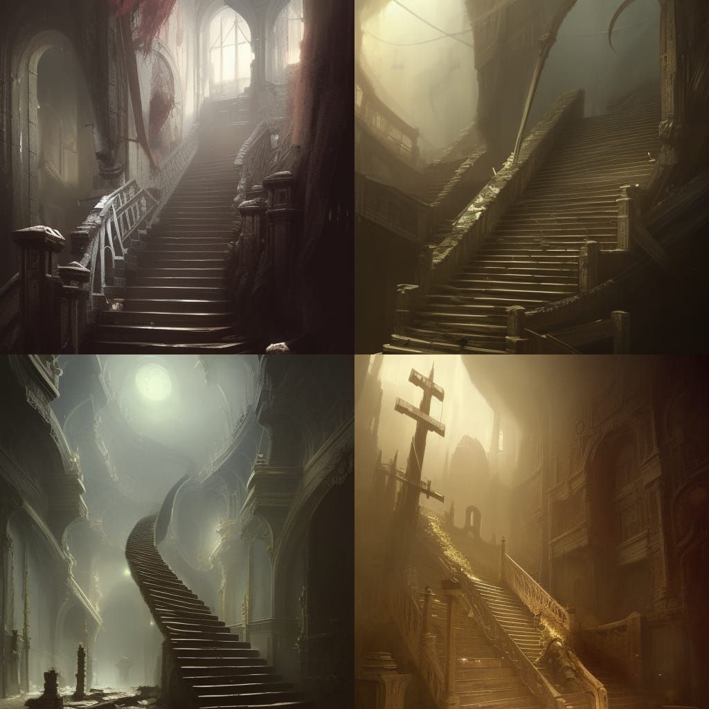Dark Fantasy Staircase to Buried Memories