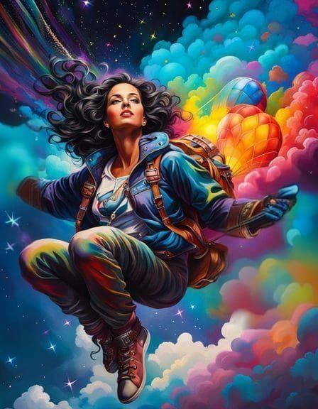 A parachute jump among balloon flight