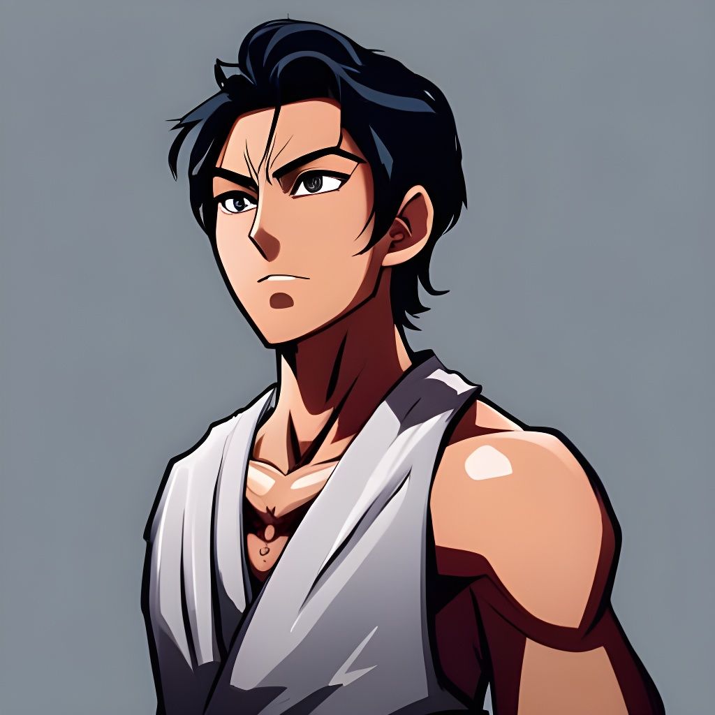 Asian Monk in My Hero Academia Anime Style