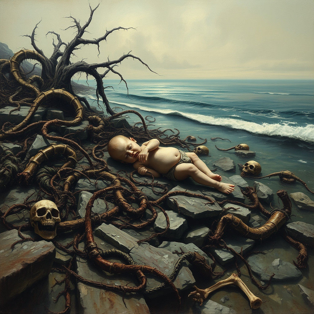 Forsaken Infant on a Desolate Shore