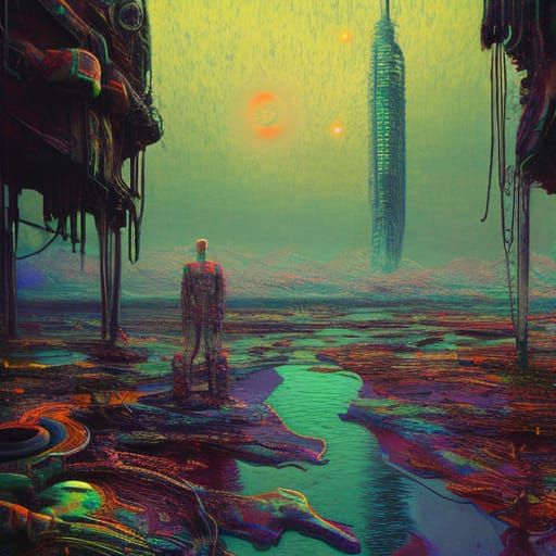 Dystopian Future in Pop and Polygon Art