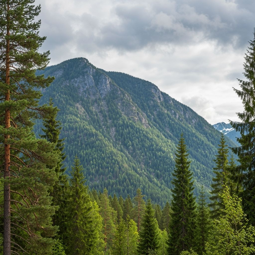 Lush Norwegian Forest Scene