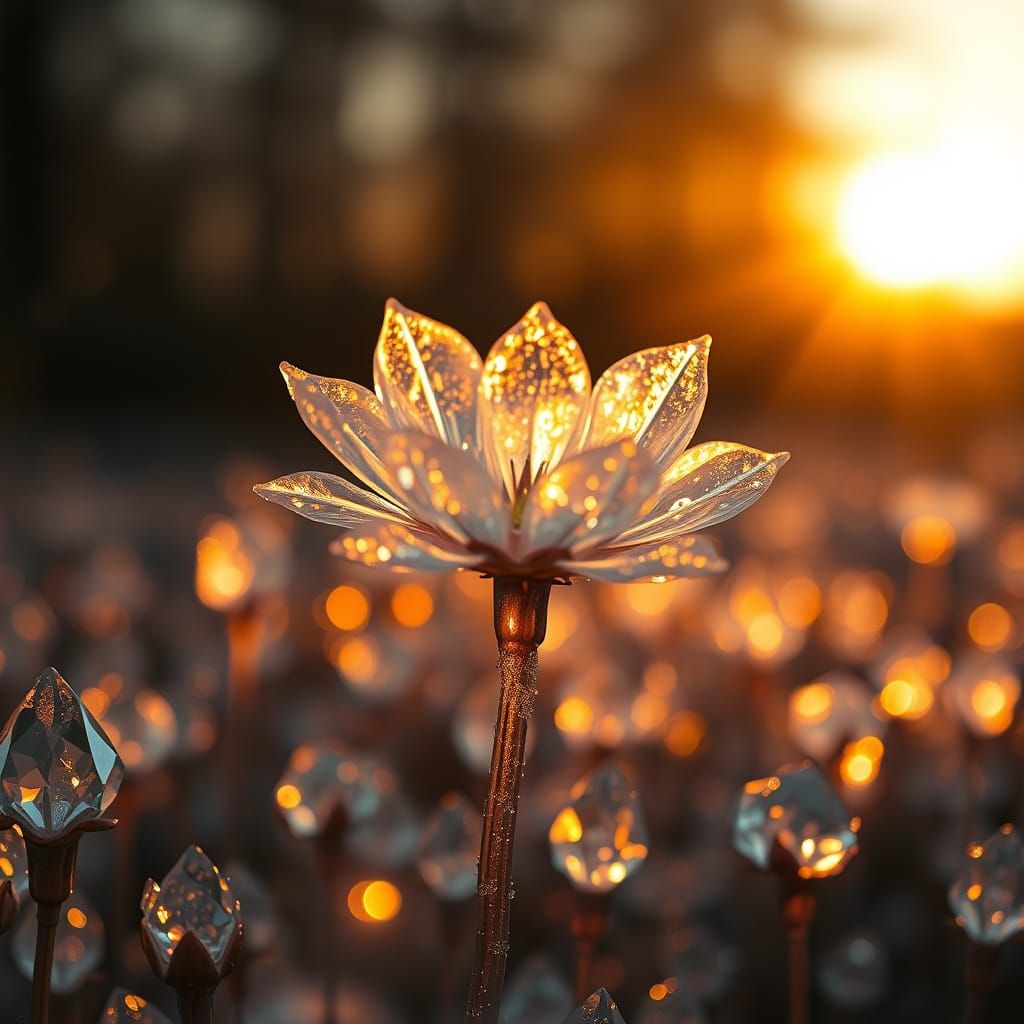 Crystal Bloom in Golden Light