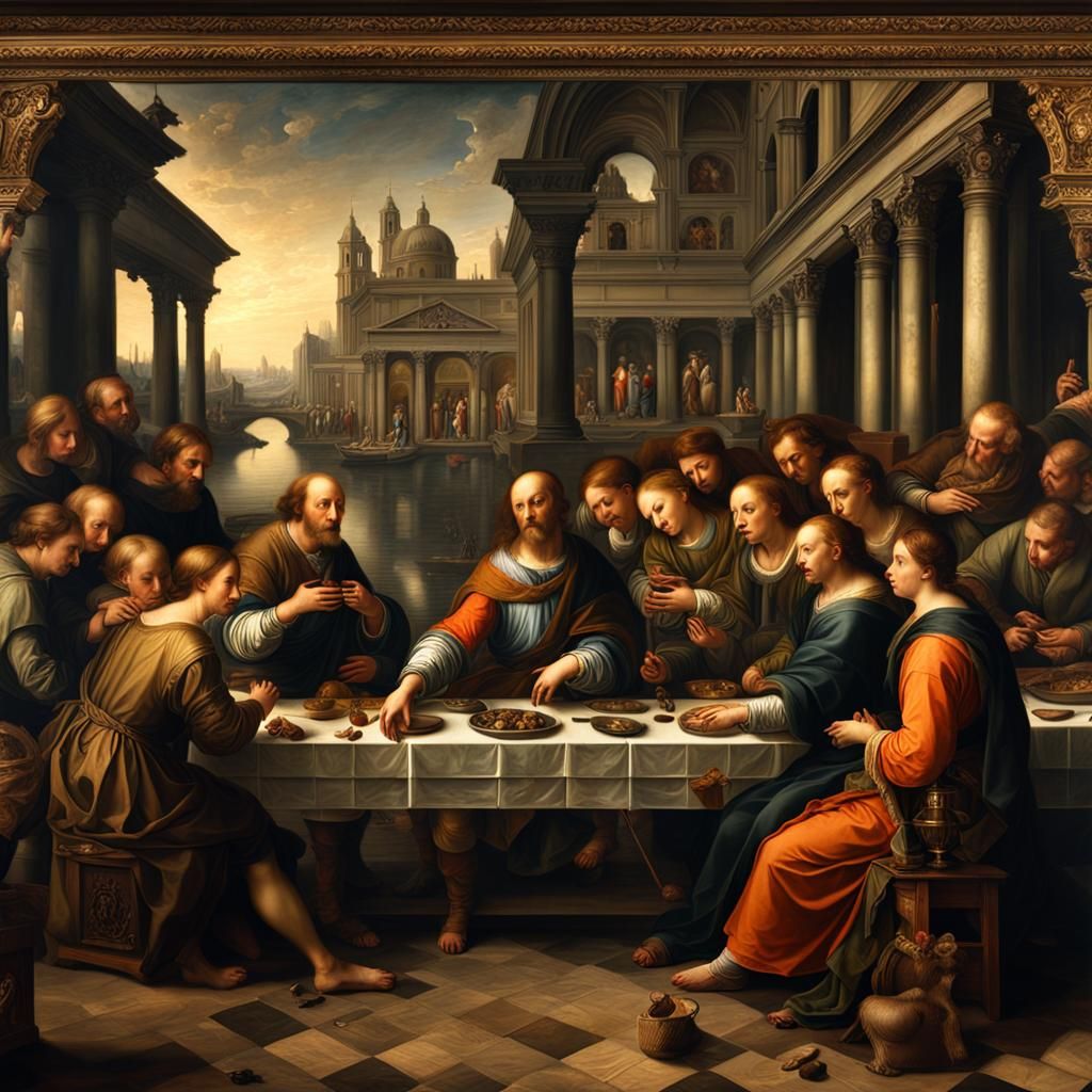 Renaissance Painting with Intricate Details and Sharp Focus