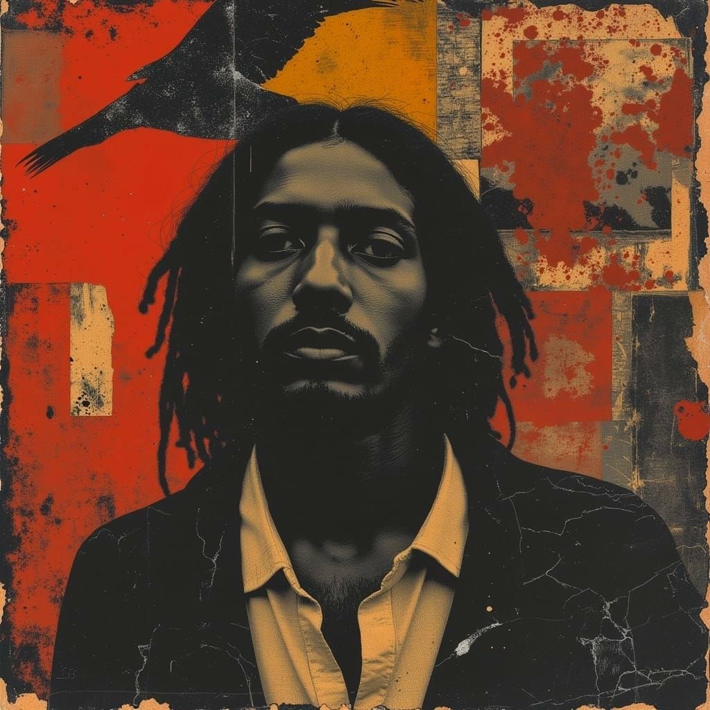 Surreal Psychedelic Portrait in Gothic-Hip-Hop Style