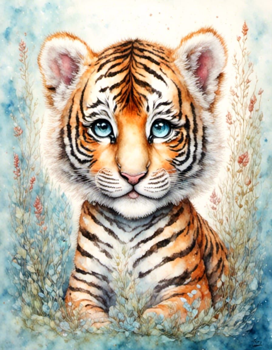 Cute tiger baby
