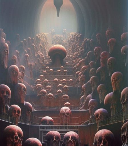 Hyperrealistic Gates of Hell: Dark Surrealism Portrait