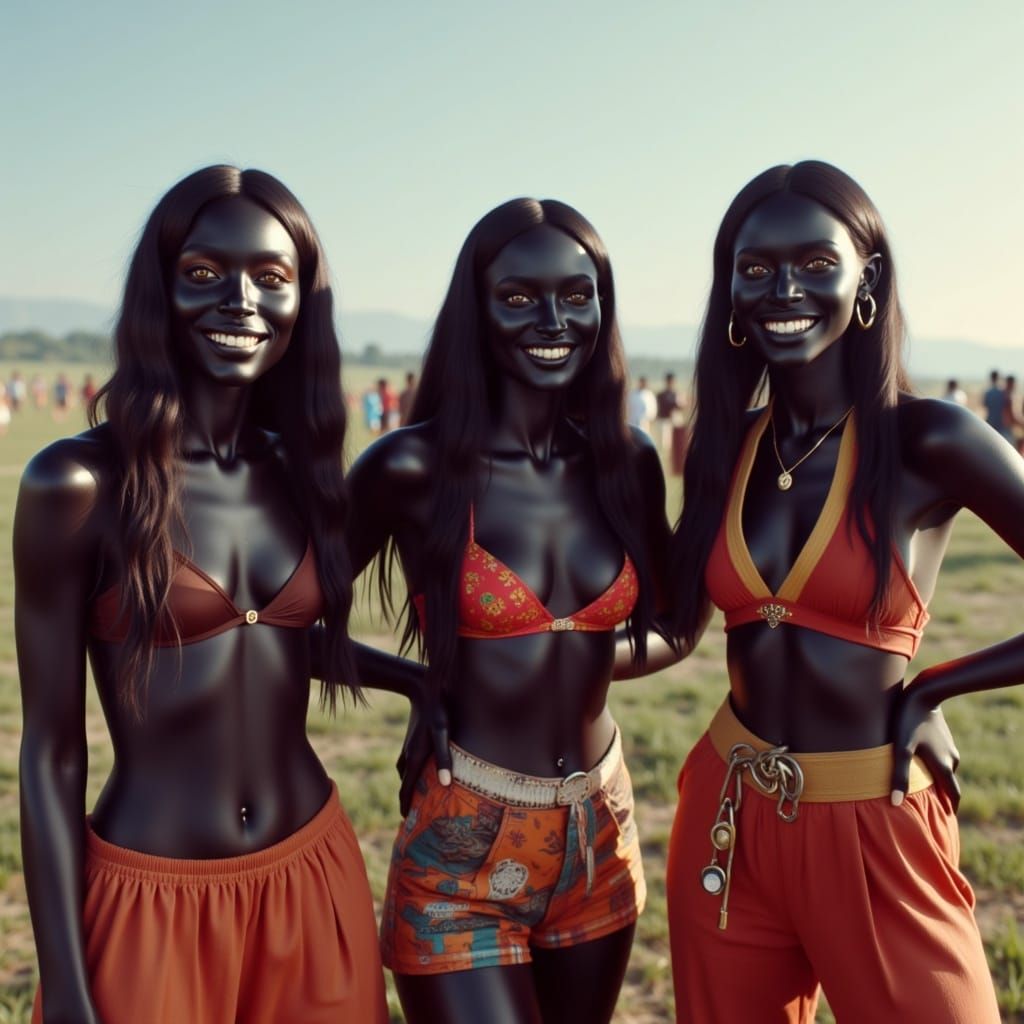 Groovy Shadow Hippies in Vibrant 1960s Festival Attire