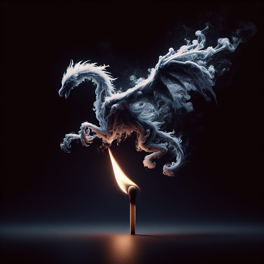 Manticore Emerges from Smoke: Concept Art