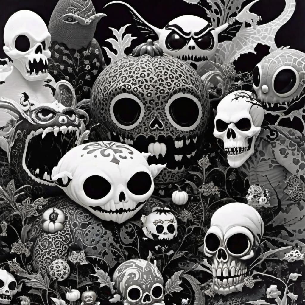 Intriguing Spooky Monsters Composition