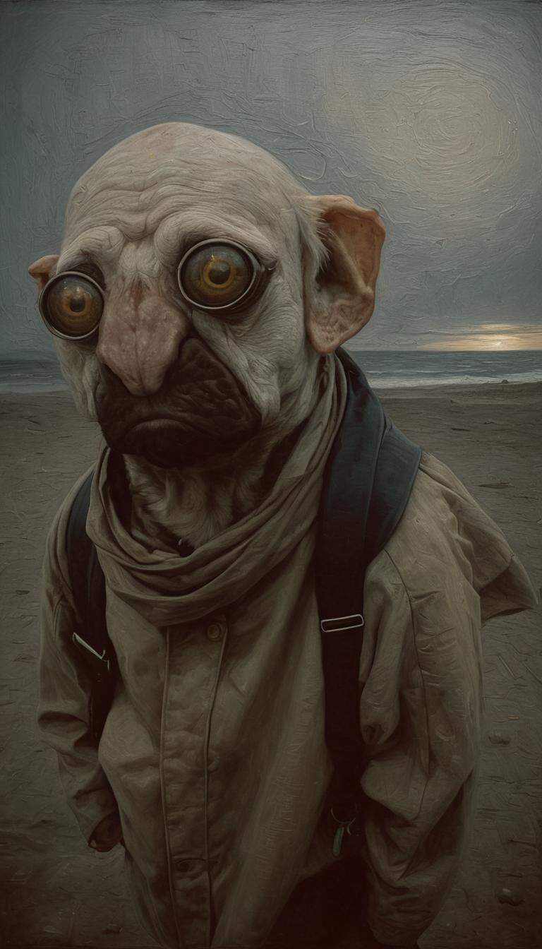 Surreal Photorealistic Image of a Strange Passerby