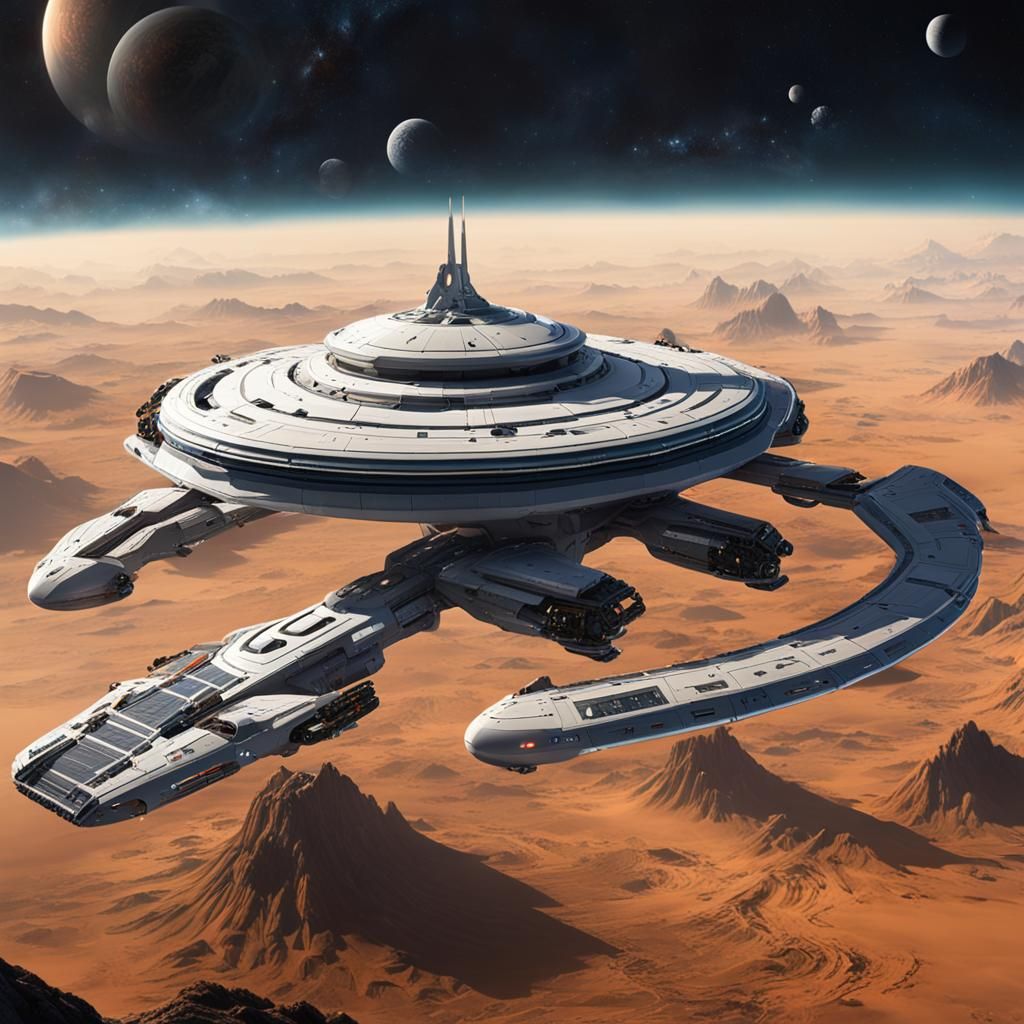 Giant Spaceship Colonizing a New World