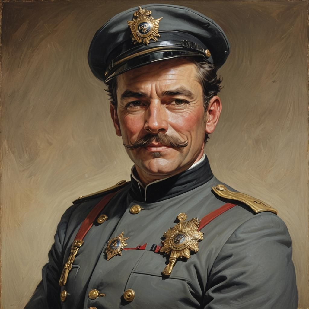 Victorian Officer Portrait in Fantasy Art Style
