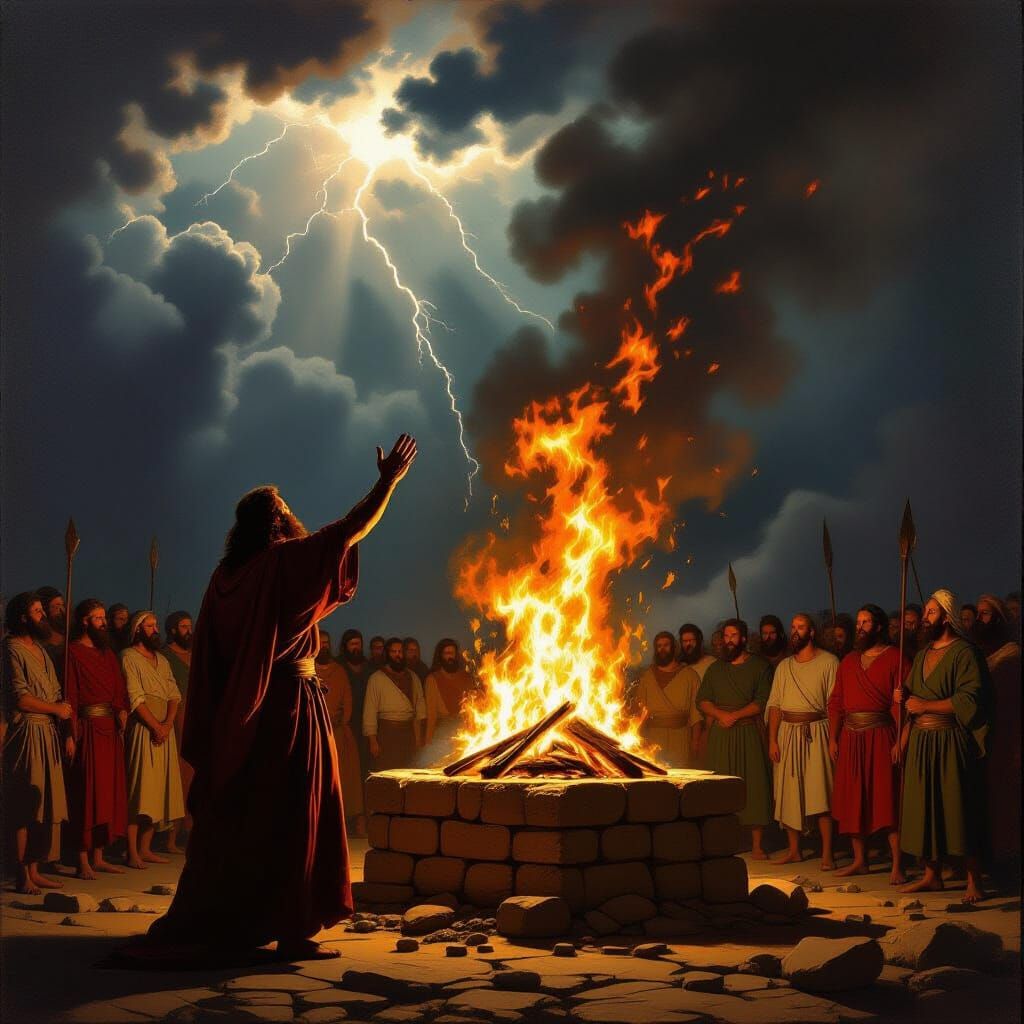 Prophet Elijah Prays for Divine Fire on Altar