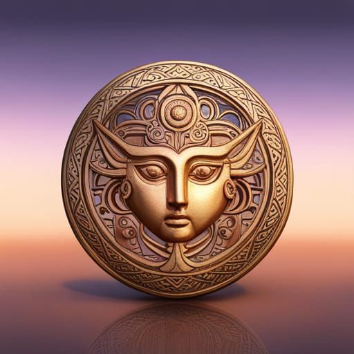 Inanna Inspired Ceremonial Mask in Cosmic Style