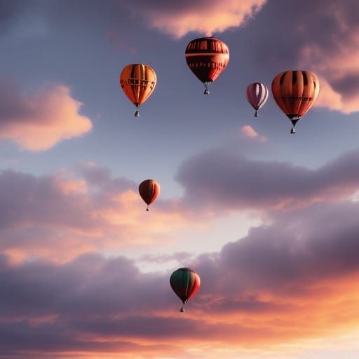 Cinematic Hot Air Balloons at Sunset