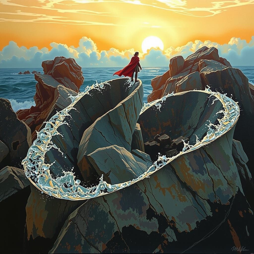 Romanticism Landscape with Figure by the Sea