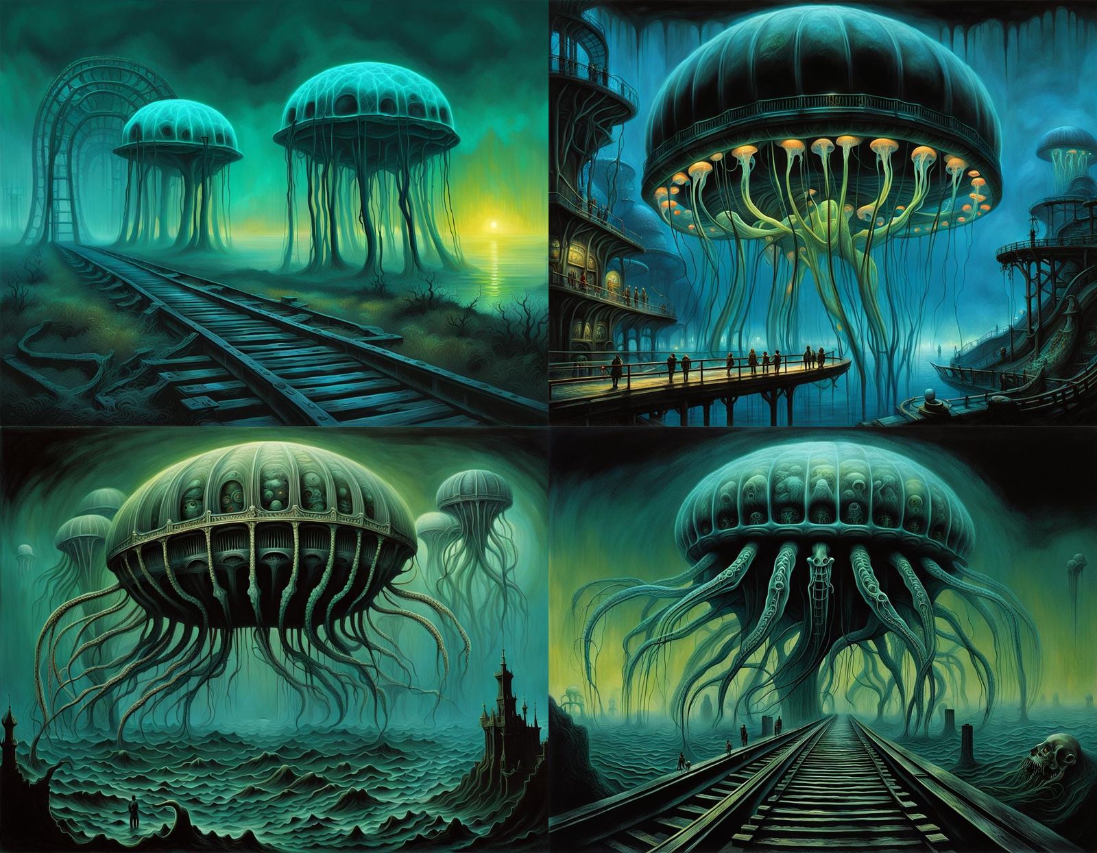 Underwater Jellyfish Rollercoaster: A Tentacle Horror