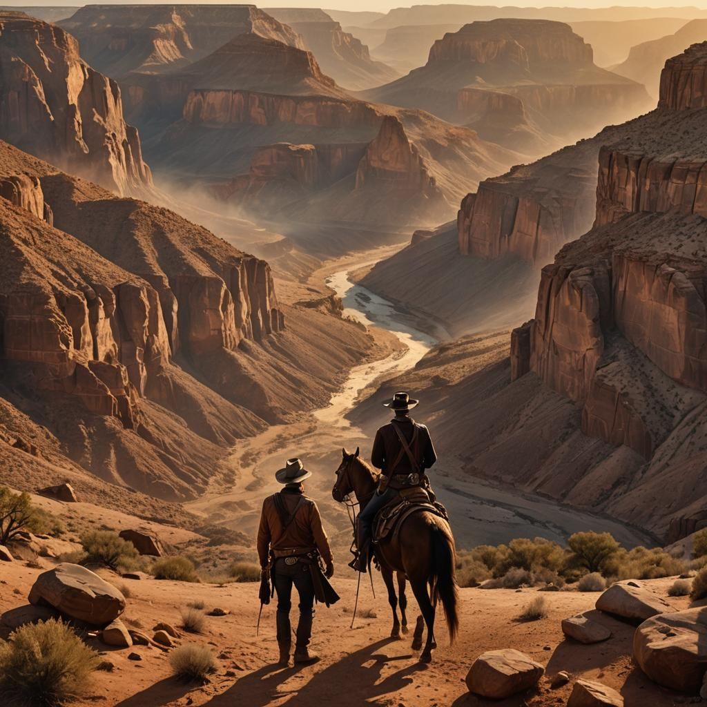 Eagles Band as Cowboys in Western Landscape