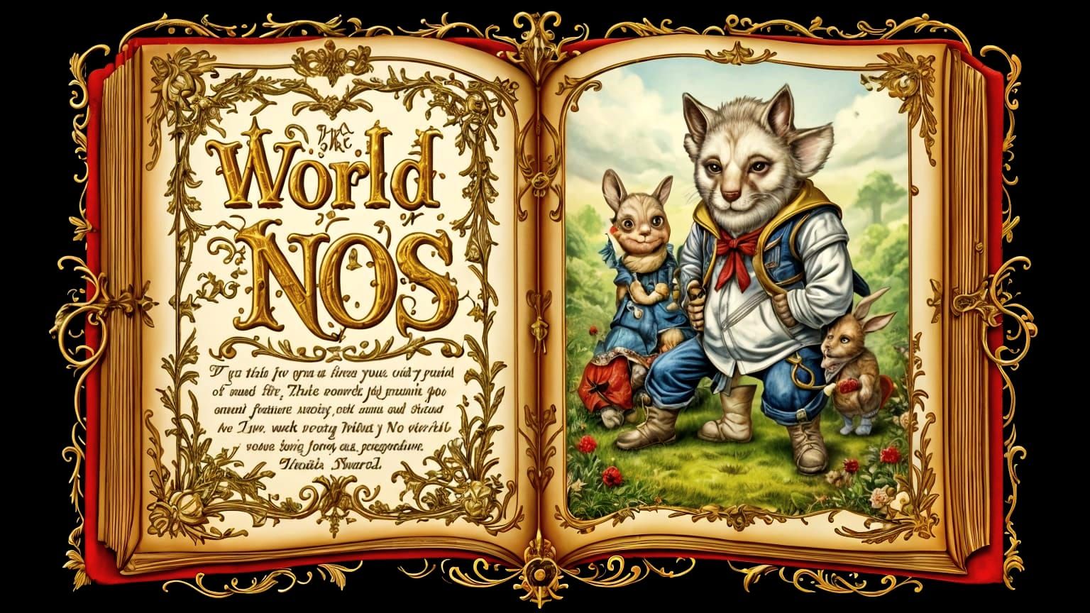 Storybook Style 'The World Of NOS' Typography