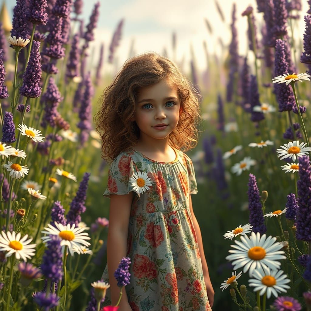 Girl in Giant Herb Meadow Concept Art