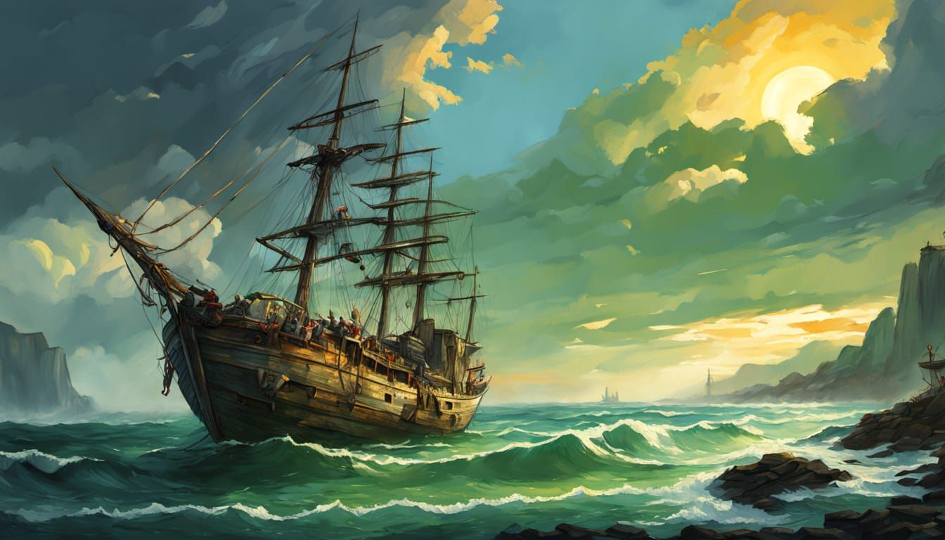 Ivory Coast Shipwreck in Green and Yellow