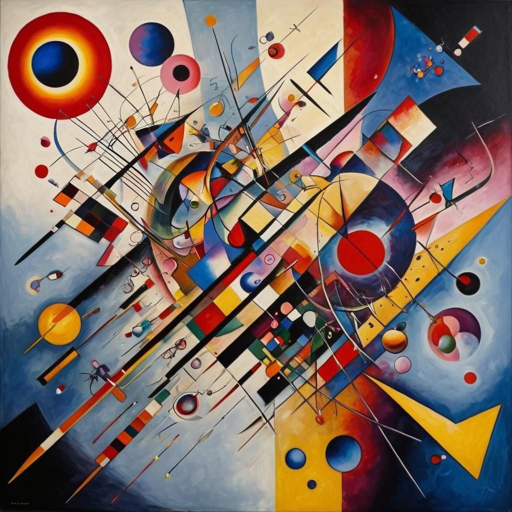 Chaotic Hyperreal Painting in Kandinsky Style