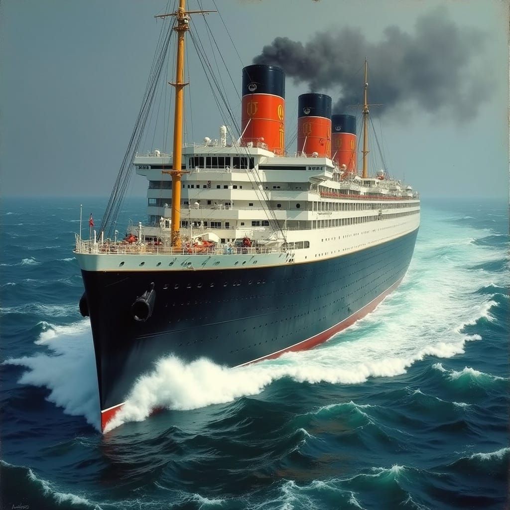 Luxurious 1930s Ocean Liner Battles Turbulent Seas