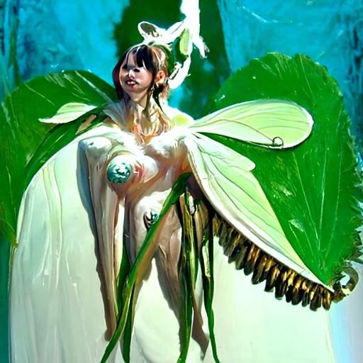 Graceful Luna Moth Fairy as Oil Painting