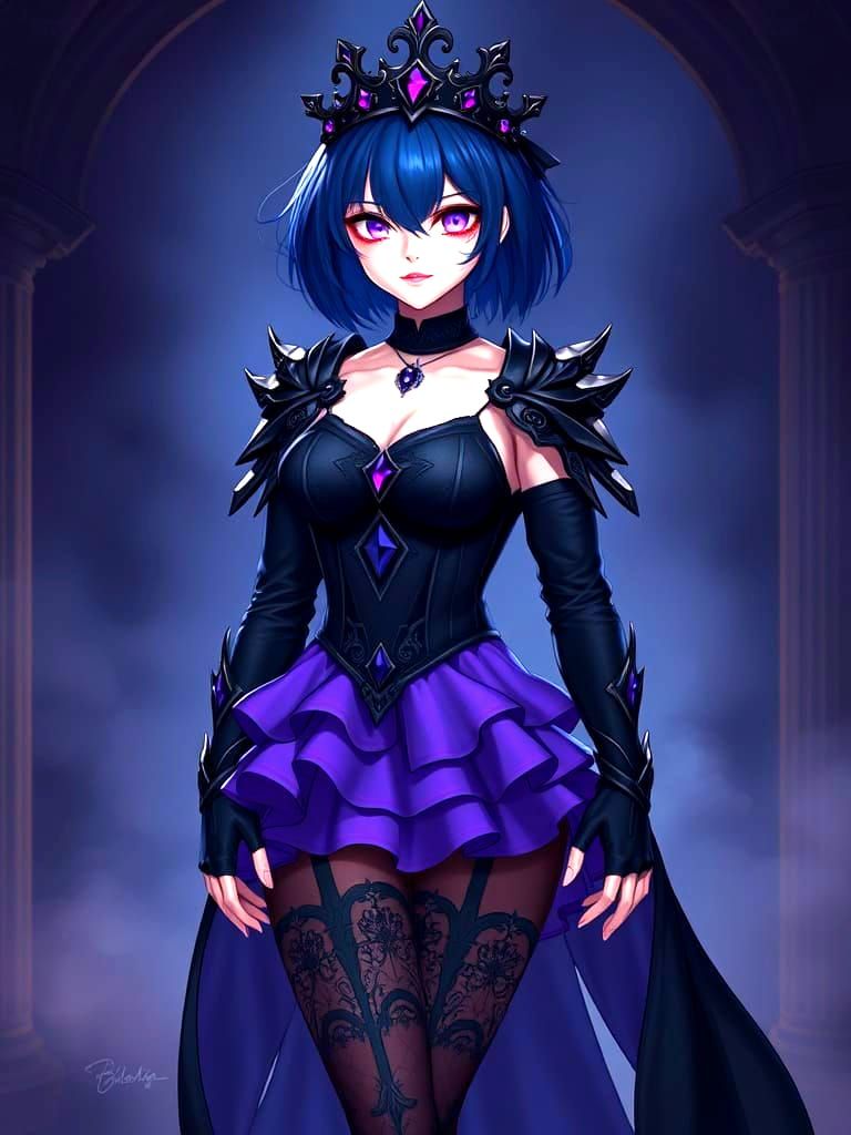 Elegant Arcanist Unveils Power in Smoky Ambiance