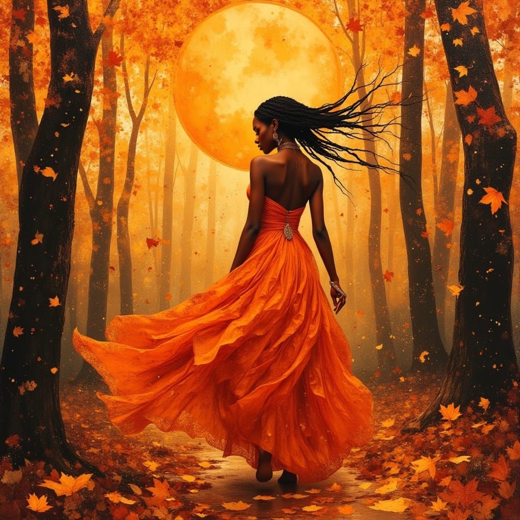 African Autumn Goddess in Vogue Style