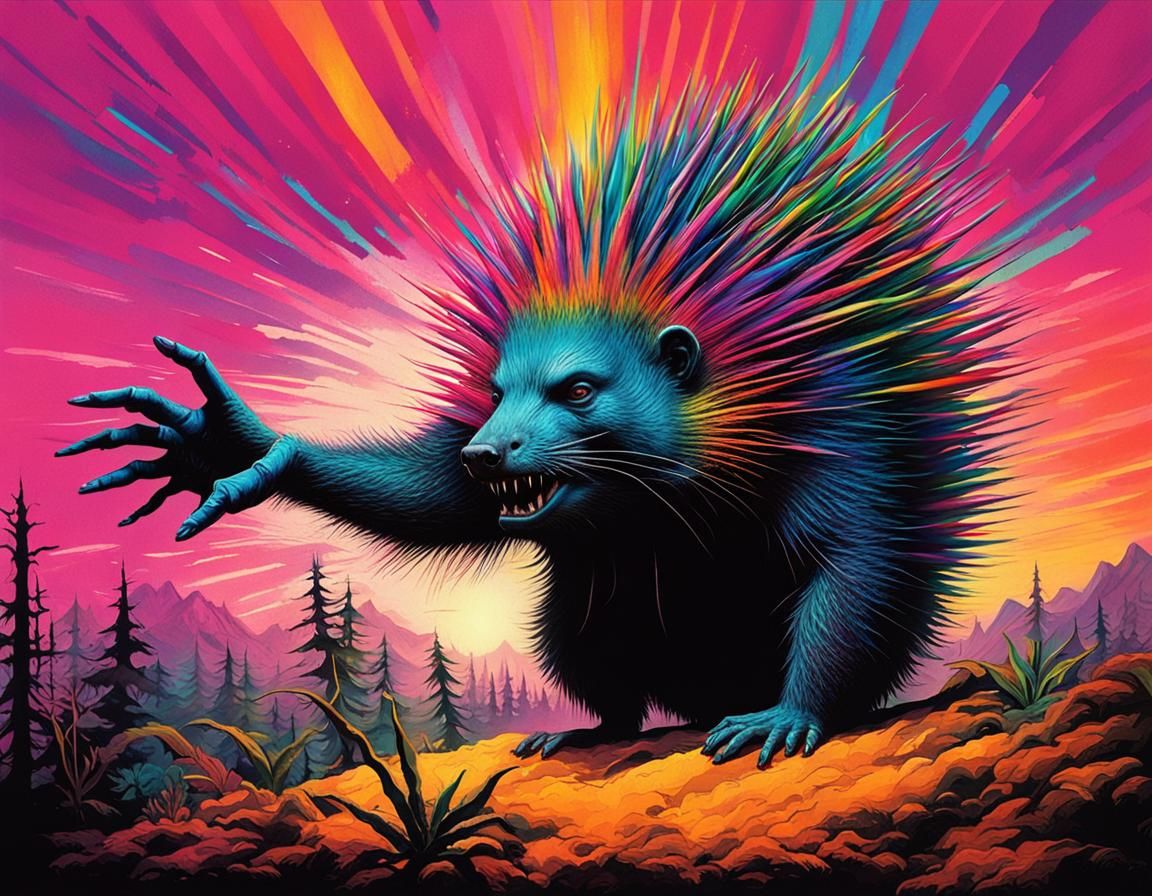 Psychedelic Porcupine Reaches for the Divine.