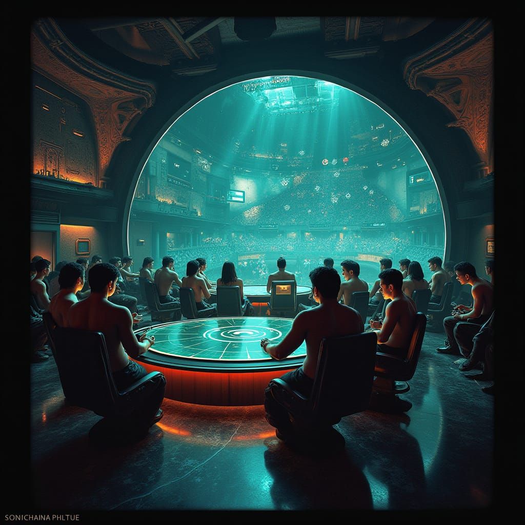 Epic VIP Lounge with Curved Screens and Dark Web Betting Ter...