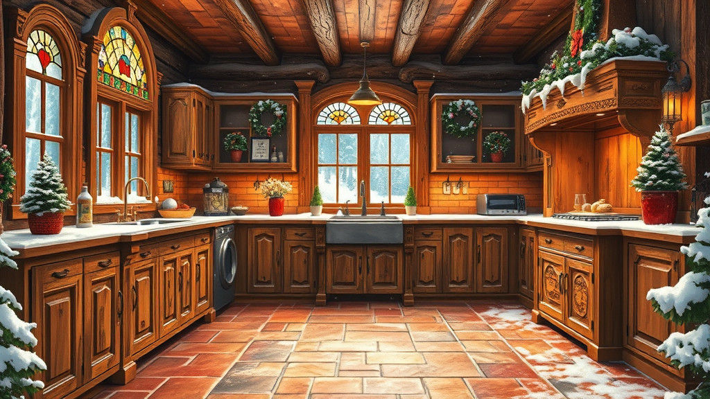 Cozy Winter Kitchen in Rustic Style