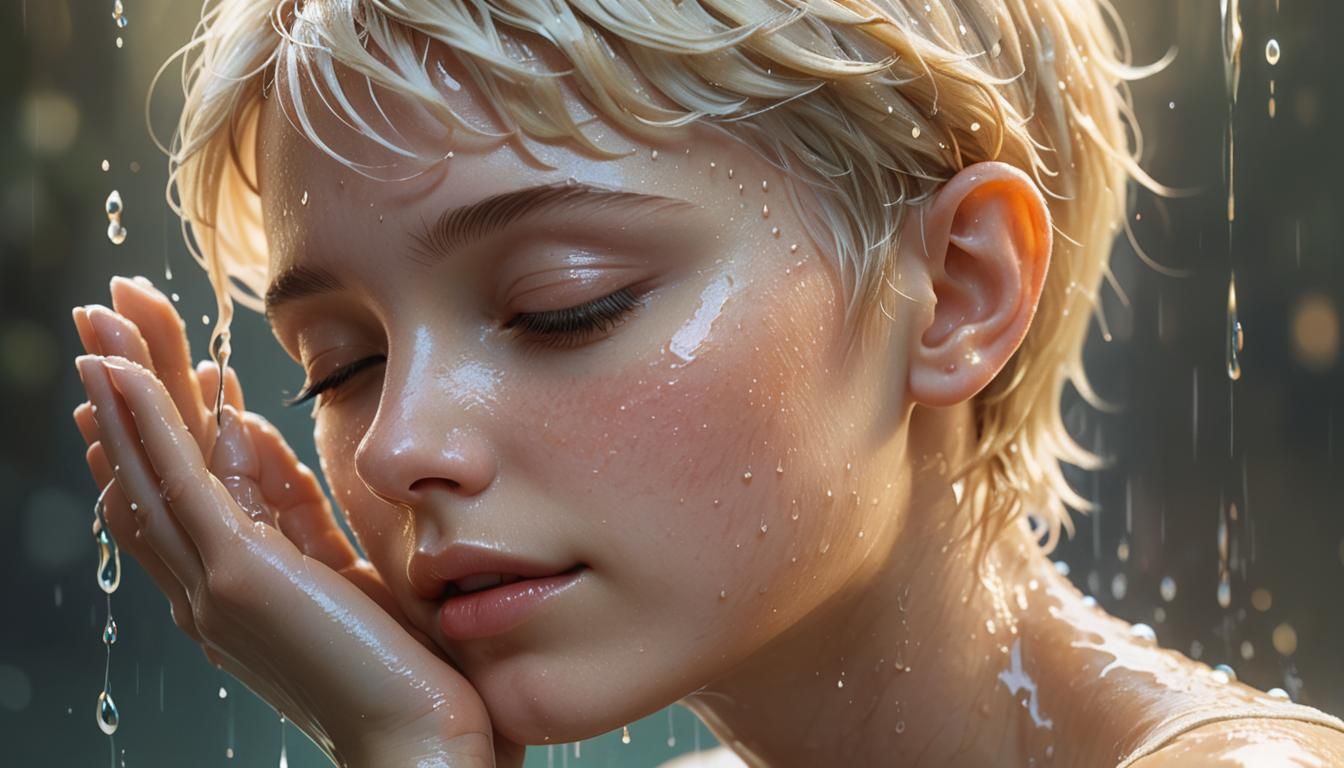Pixie Woman Washing Face Concept Art