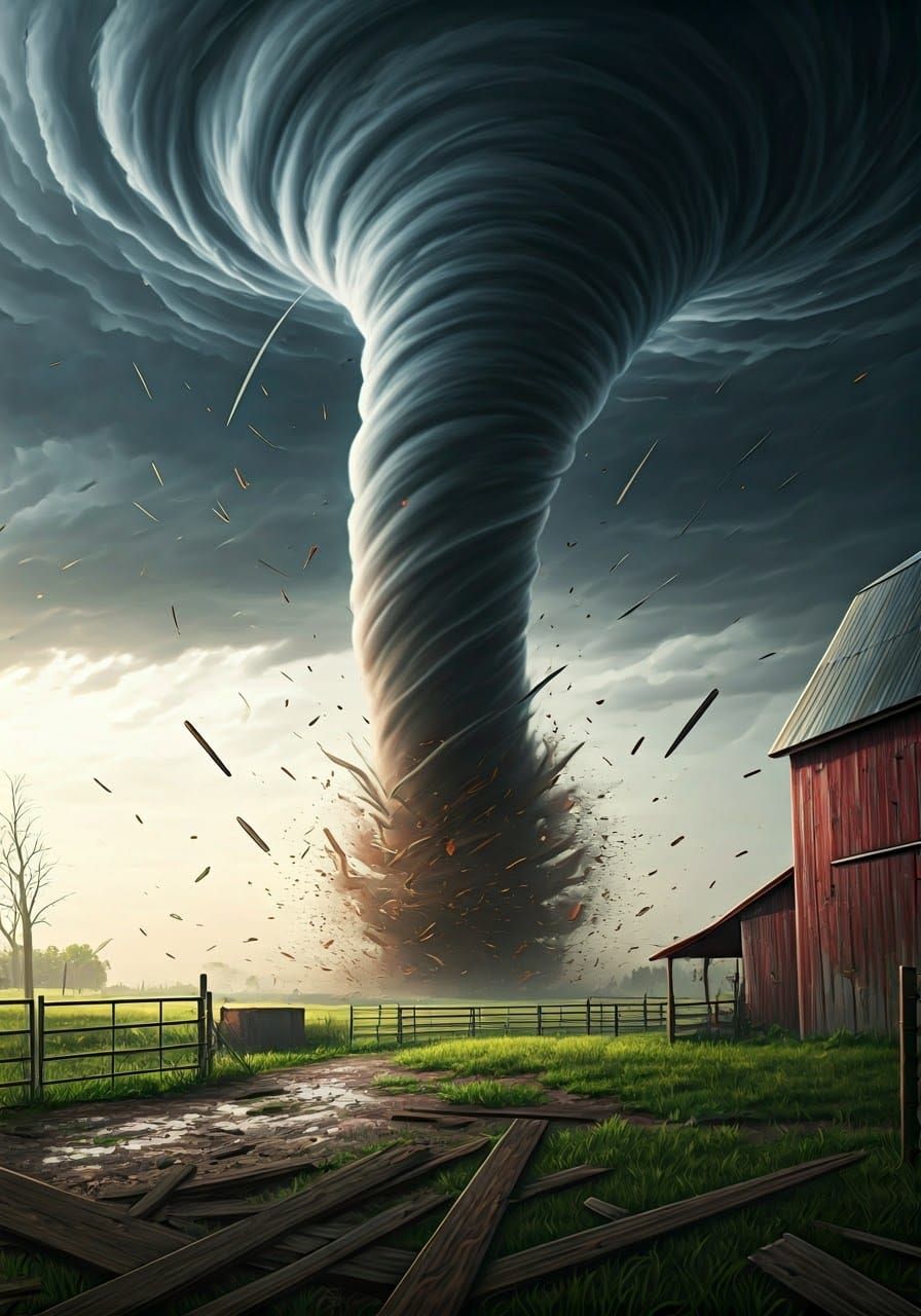 Devastating Tornado Rips Through Midwest Barnyard