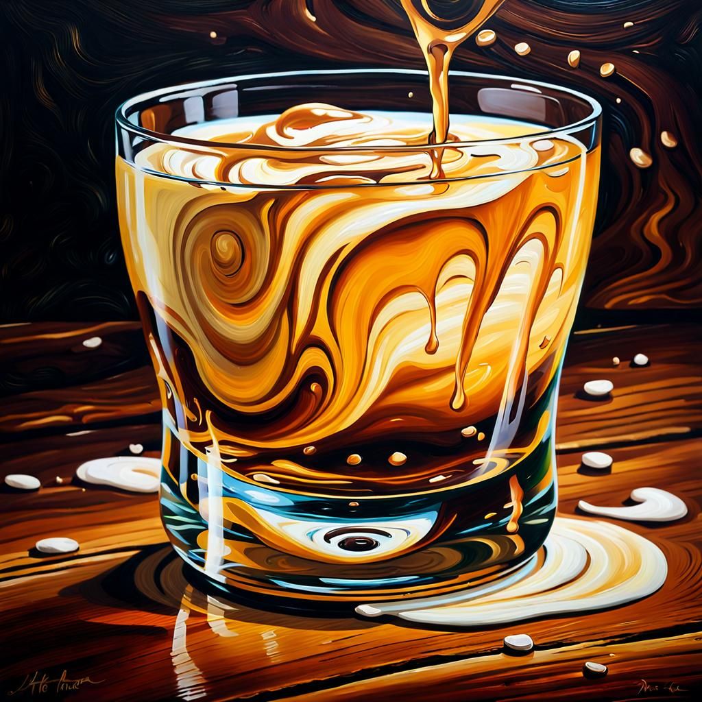 Luxurious Irish Cream in Oil Painting Style