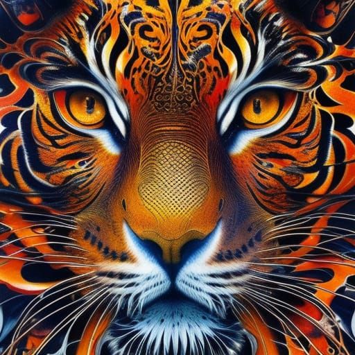 Ghost Tiger in Liquid Watercolor Art Style