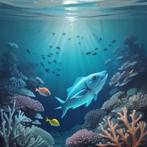 Alien Fish Swimming in Underwater Paradise