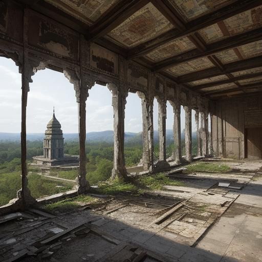 Abandoned Temple: Realism Meets Pop Art