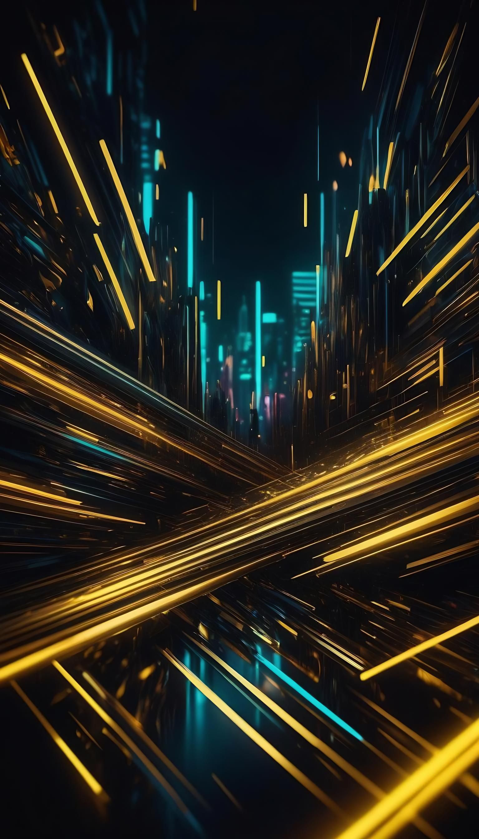 Vibrant Abstract Wallpaper with Neon Lights