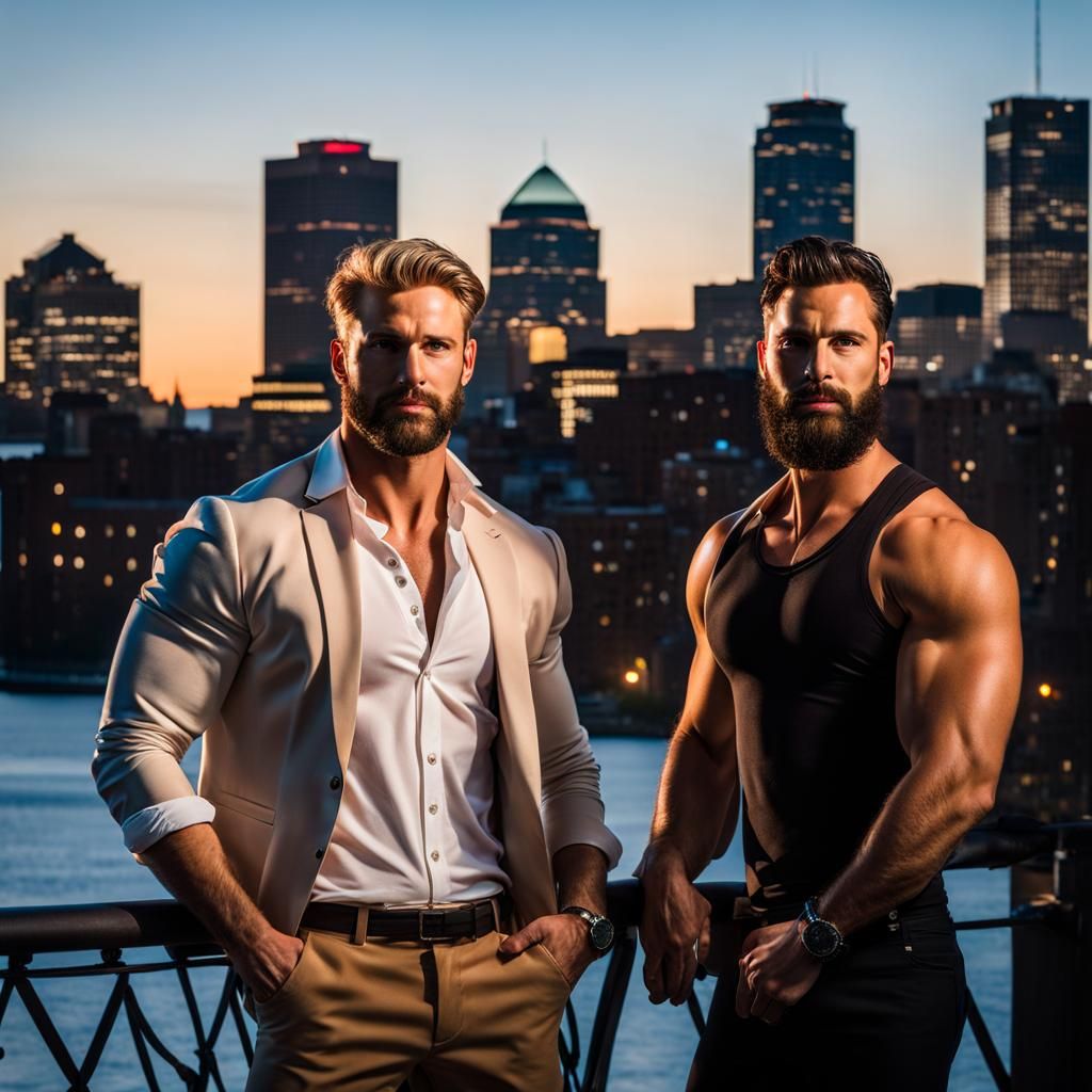 Men in Boston at Night