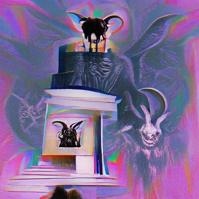 Mystical Baphomet Illustration in Occult Style