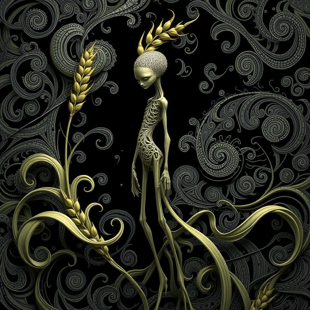 Languid Rye Figure in 3D Shaded Style