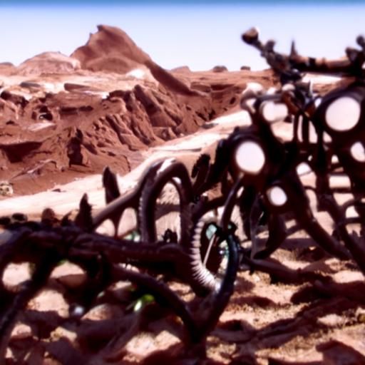 Steampunk Vines on Mars with Cogs and Bicycles
