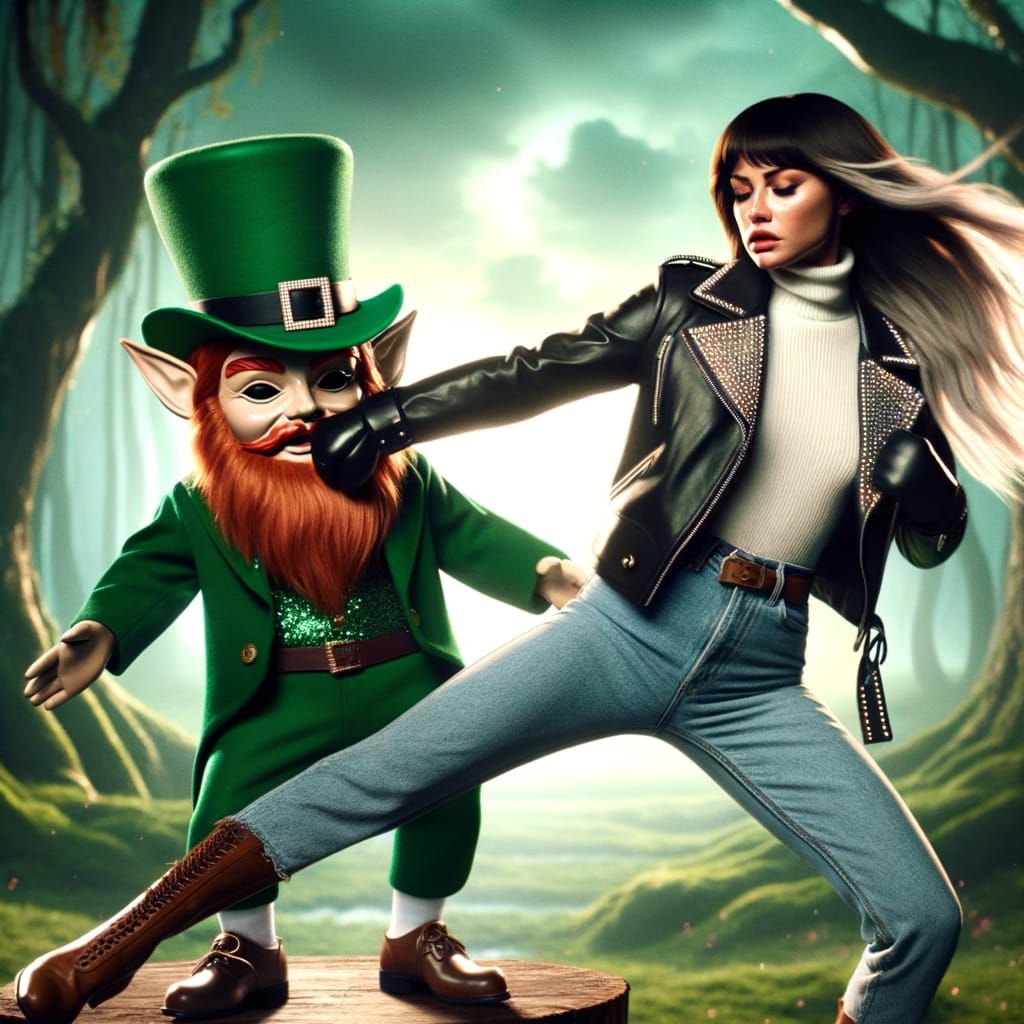Pop Star Takes Down Leprechaun in Epic Karate Battle